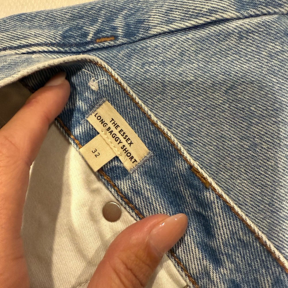 Madewell Light Blue Long Baggy Denim Shorts - Picture 5 of 10